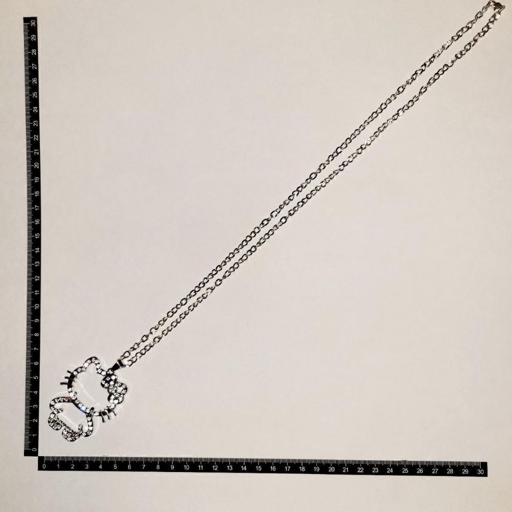 Brand New Silver Rhinestone Hello Kitty Necklace - Picture 7 of 7